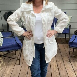 MurMur White Hooded Women's Jacket, Size M